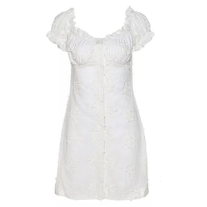 Alessandra White Milkmaid Dress